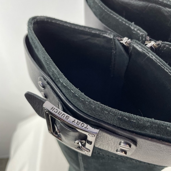 Tory Burch Suede Riding Boots in Black Size 10 - Picture 4 of 16